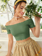 Lettuce Trim Off Shoulder Tee